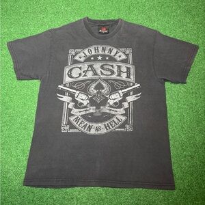 Johnny Cash Zion Music Vintage Y2K Faded Man In Black Large T Shirt